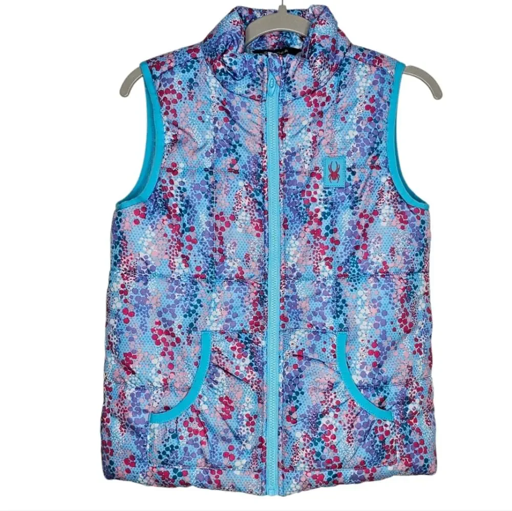 Spyder Kids' Blue and Pink Puffer Vest